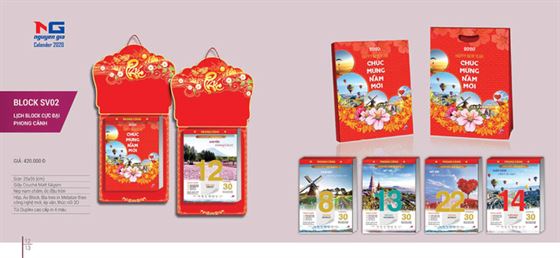 mẫu lịch tết phong cảnh môi trường