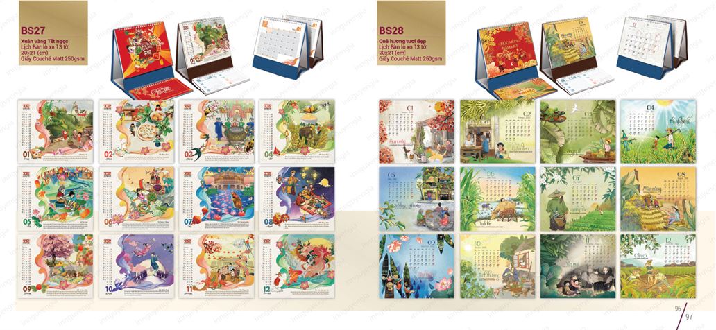lịch để bàn đẹp 2022
