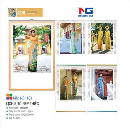 lịch 5 tờ áo dài