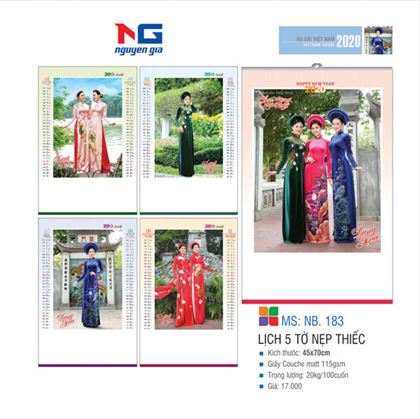 lịch 5 tờ áo dài