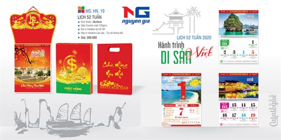 mẫu lịch tết hành trình di sản việt