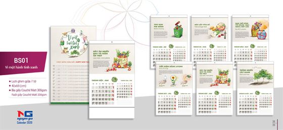 mẫu lịch tết môi trường