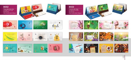 mẫu lịch để bàn đẹp cho năm mới