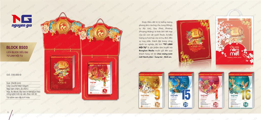 Mẫu lịch bloc tại Bắc Ninh