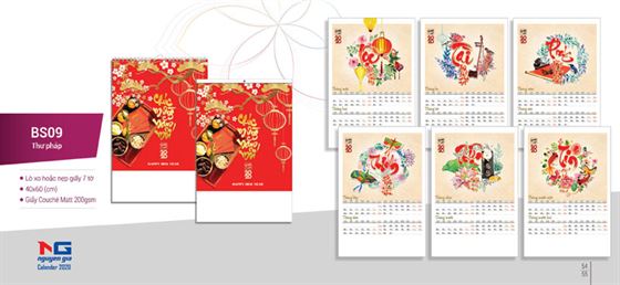 lịch lò xo 7 tờ
