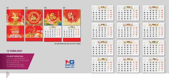 lịch lò xo giữa 13 tờ