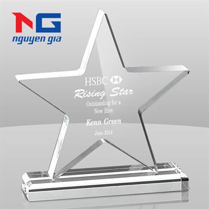 Mẫu cúp pha lê ngôi sao