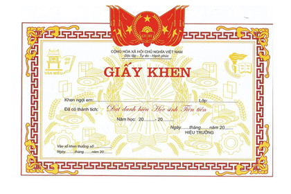 Mẫu giấy khen học sinh đẹp