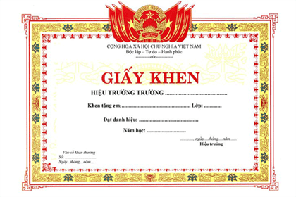 Mẫu giấy khen học sinh