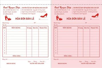 Mẫu hóa đơn bán lẻ dành cho shop 