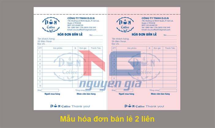 mẫu hóa đơn bán hàng 2 liên