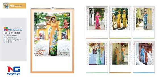 mẫu in lịch tết áo dài