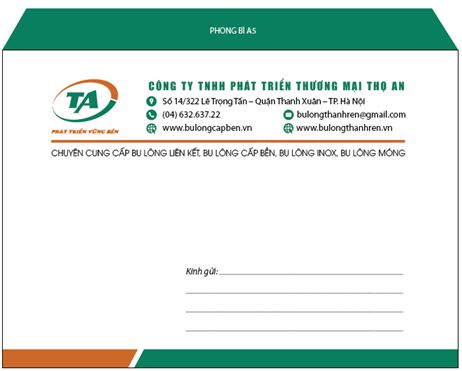 Mẫu thiết kế phong bì công ty đẹp