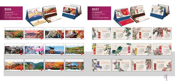 kích thước lịch để bàn