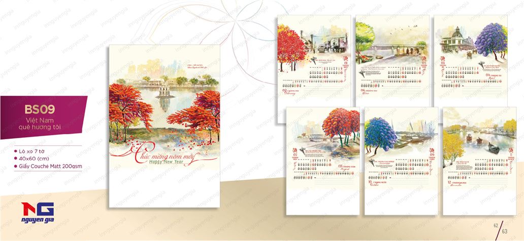 Mẫu lịch tết Ninh Bình