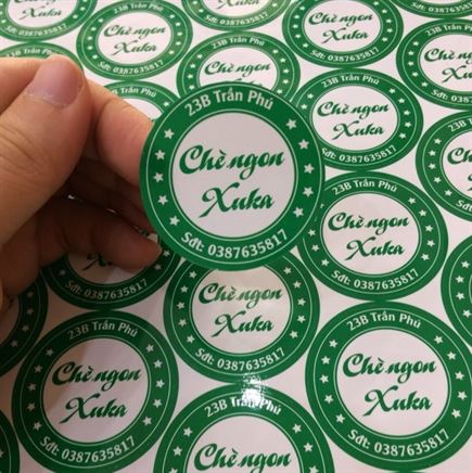 Mẫu minh họa in tem decal giấy