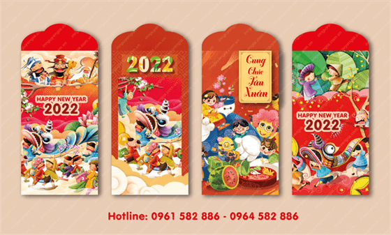 mẫu phong bao lì xì tết 2022 đẹp