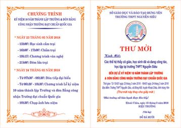 thiệp mời kỷ yếu