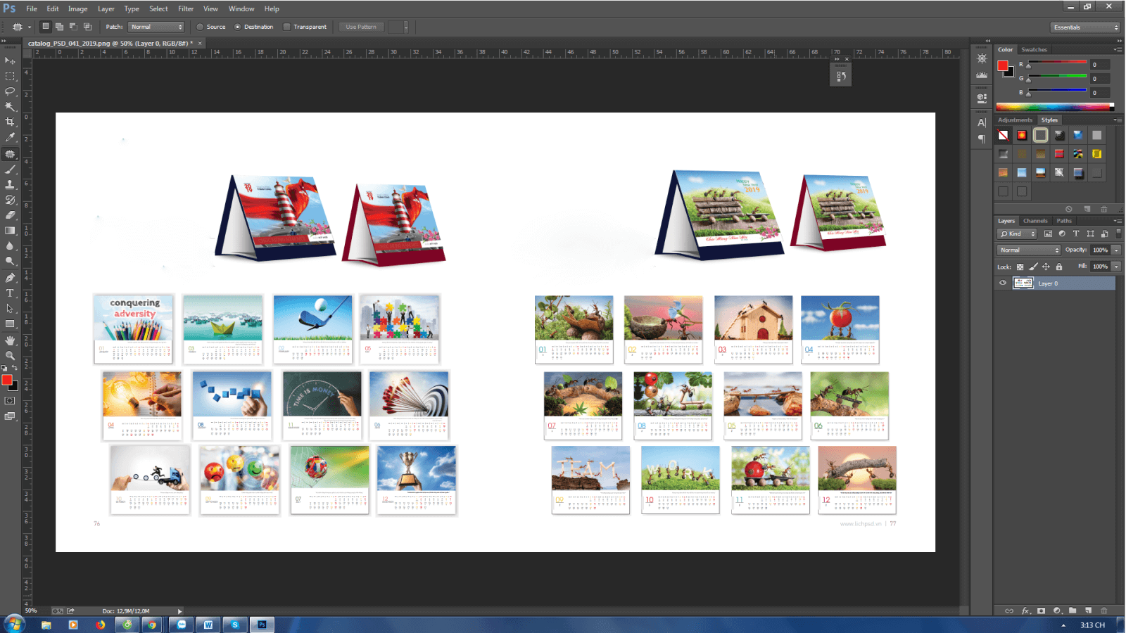cách làm lịch để bàn bằng corel và photoshop