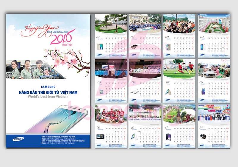 in lịch tết công ty samsung