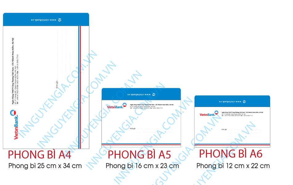 Kích thước A4, A5 , A6 khi in phong bì