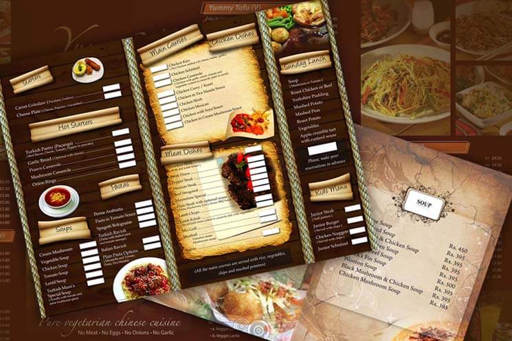 in menu thực đơn giá rẻ