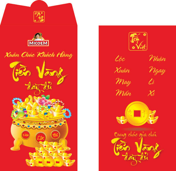 mẫu thiết kế in bao lì xì 