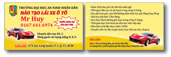 mẫu card visit xe