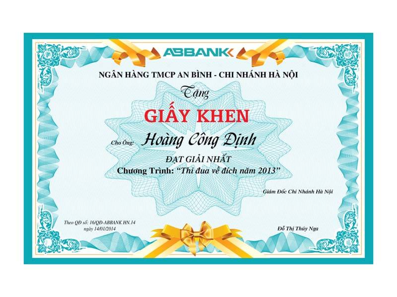 mẫu in giấy khen giá rẻ
