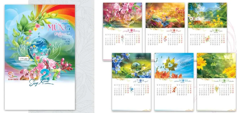 lịch treo tường 7 tờ vẻ đẹp bất tận