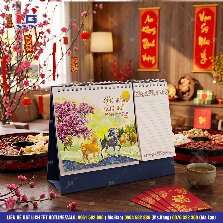 mẫu lịch để bàn 2027