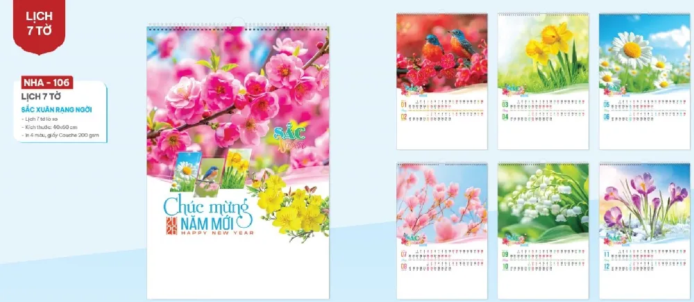 NHA lịch tết 7 tờ