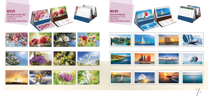 In lịch tết đặc biệt theo phôi