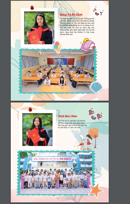 bố cục bên trong cuốn kỷ yếu