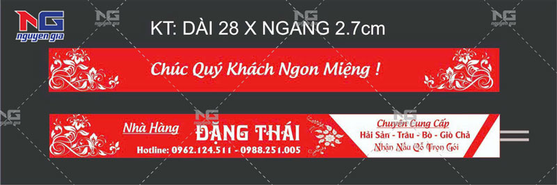 mẫu bao đũa nhà hàng Đặng Thái