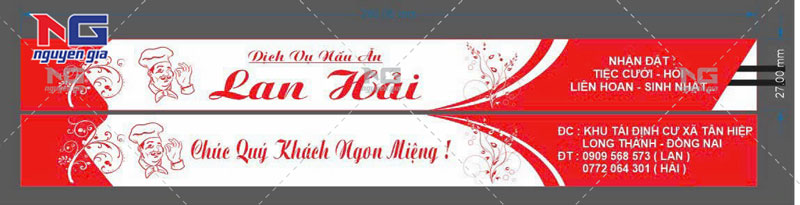 mẫu bao đãu nhà hàng Huê Thái