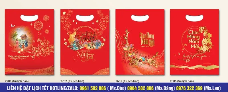 mẫu túi lịch bàn bạn tham khảo