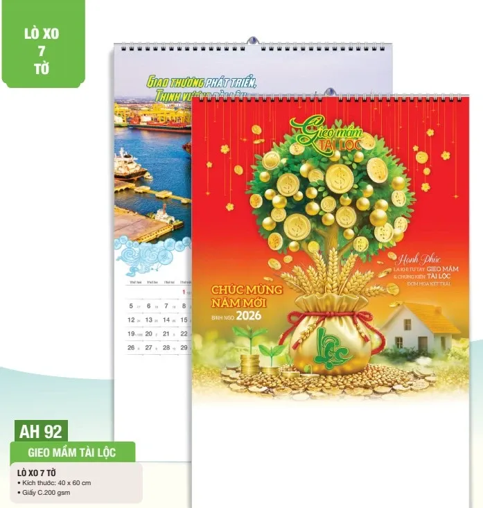 Lịch treo tường bs an hảo 
