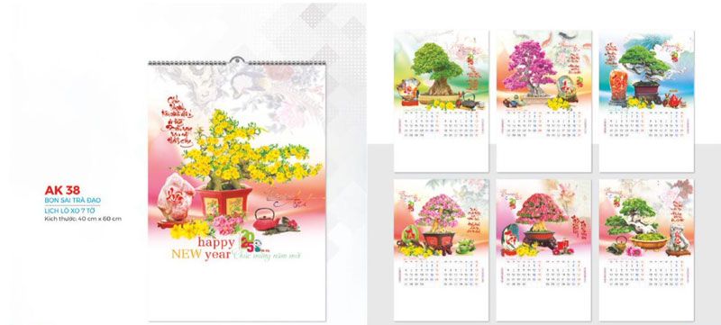 Lịch treo tường mẫu đẹp
