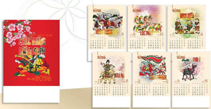 mẫu lịch tết treo tường đẹp