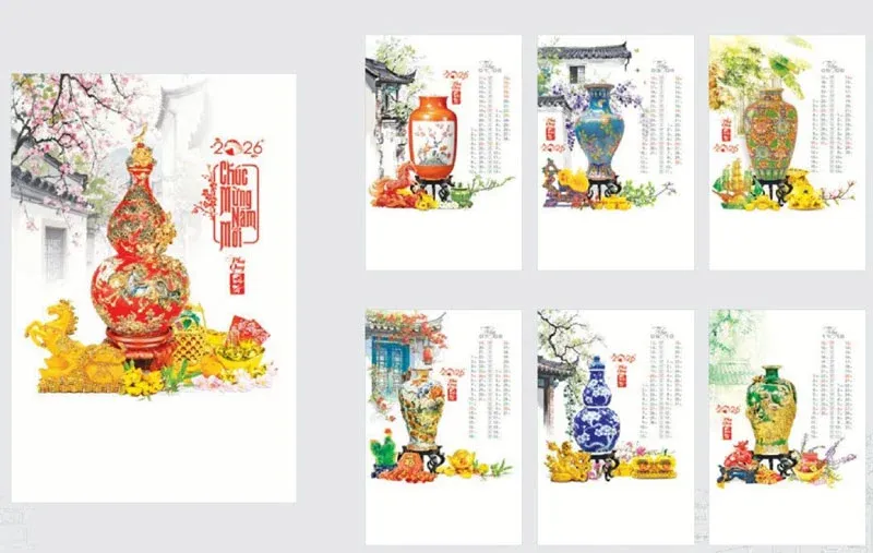 mẫu lịch treo tường phú quý phát tài