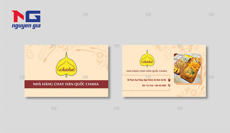 mẫu card đẹp dành cho nhà hàng chay