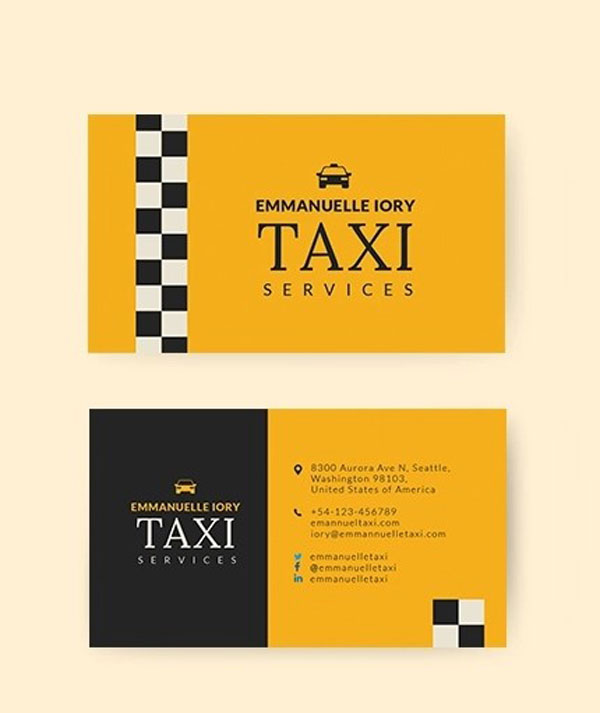 card taxi đẹp