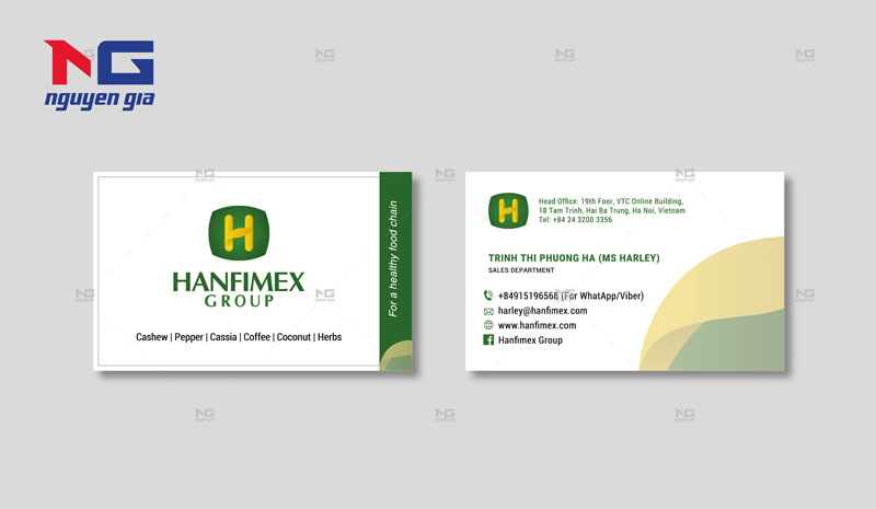 mẫu card visit đẹp hanfimex