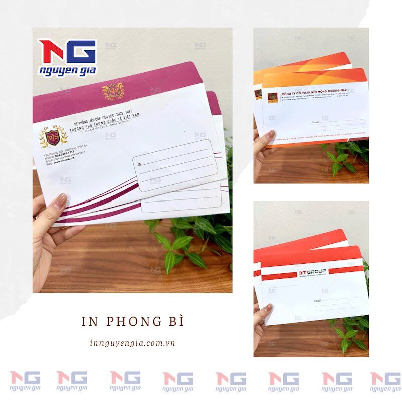 Hình ảnh thực tế các mẫu in phong bì đẹp tại In Nguyễn Gia