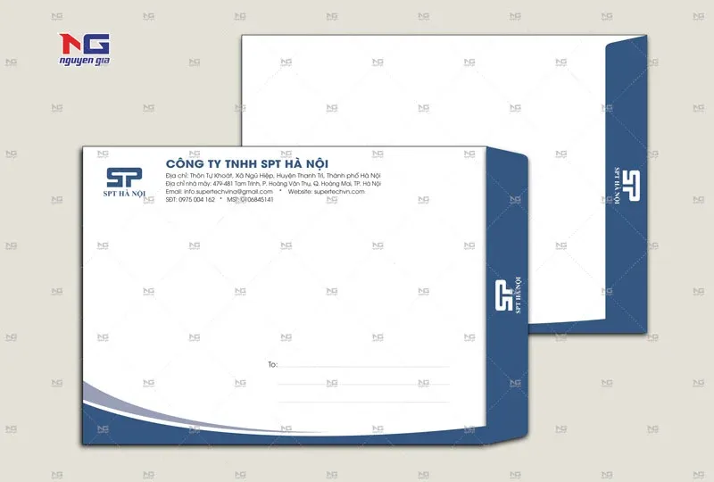 Mẫu phong bì công ty A4 SPT
