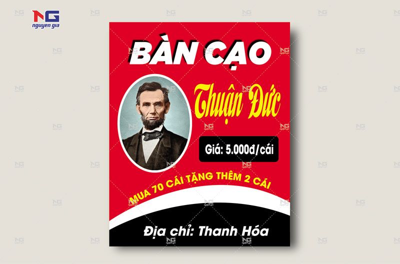 In tem bàn cạo decal đẹp
