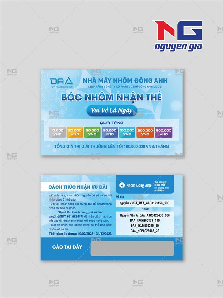 mẫu thẻ cào Hà Nội