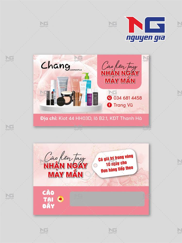 mẫu thẻ cào màu hông đẹp