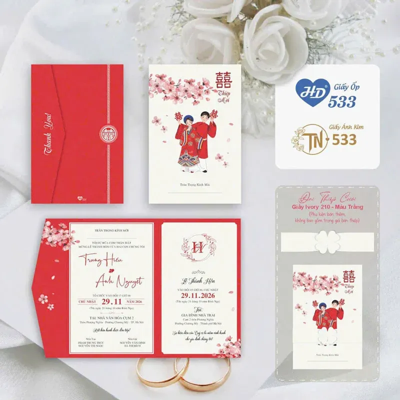 mẫu thiệp cưới đẹp giá rẻ